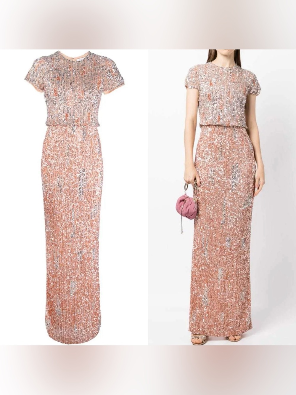 NWT Rachel Gilbert Nesta Sequin Gown Wedding Guest Dress - Picture 4 of 14
